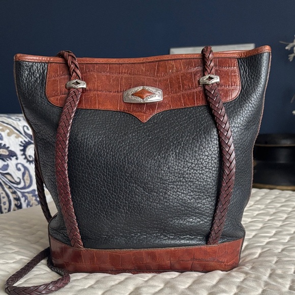 Brighton Handbags - Brighton Black and Brown Textured Tote